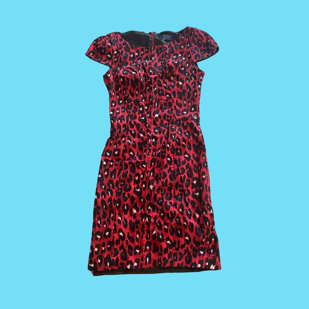 Fench Connection Size Small/4 Animal/Cheetah Print short dress cap sleeves
